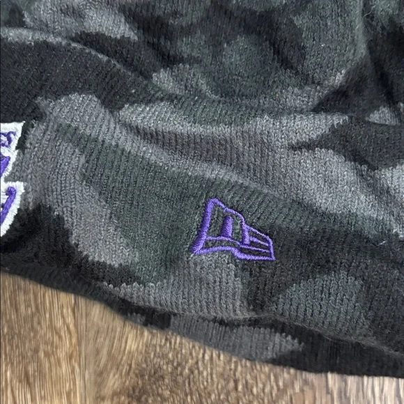 NBA Lakers Kids Camo Beanie - Black and Gray - Picture 2 of 3